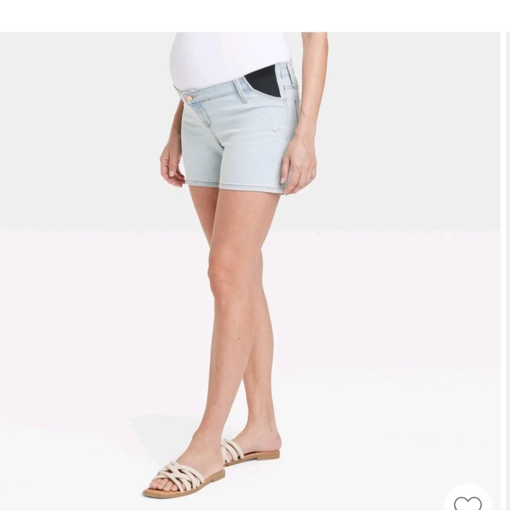 Under Belly Maternity Jean Shorts Isabel Maternity by Igrid & Isabel Side Panels